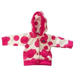 Patagonia‎ 3M Fleece Pink & White Polka Dot Sweater